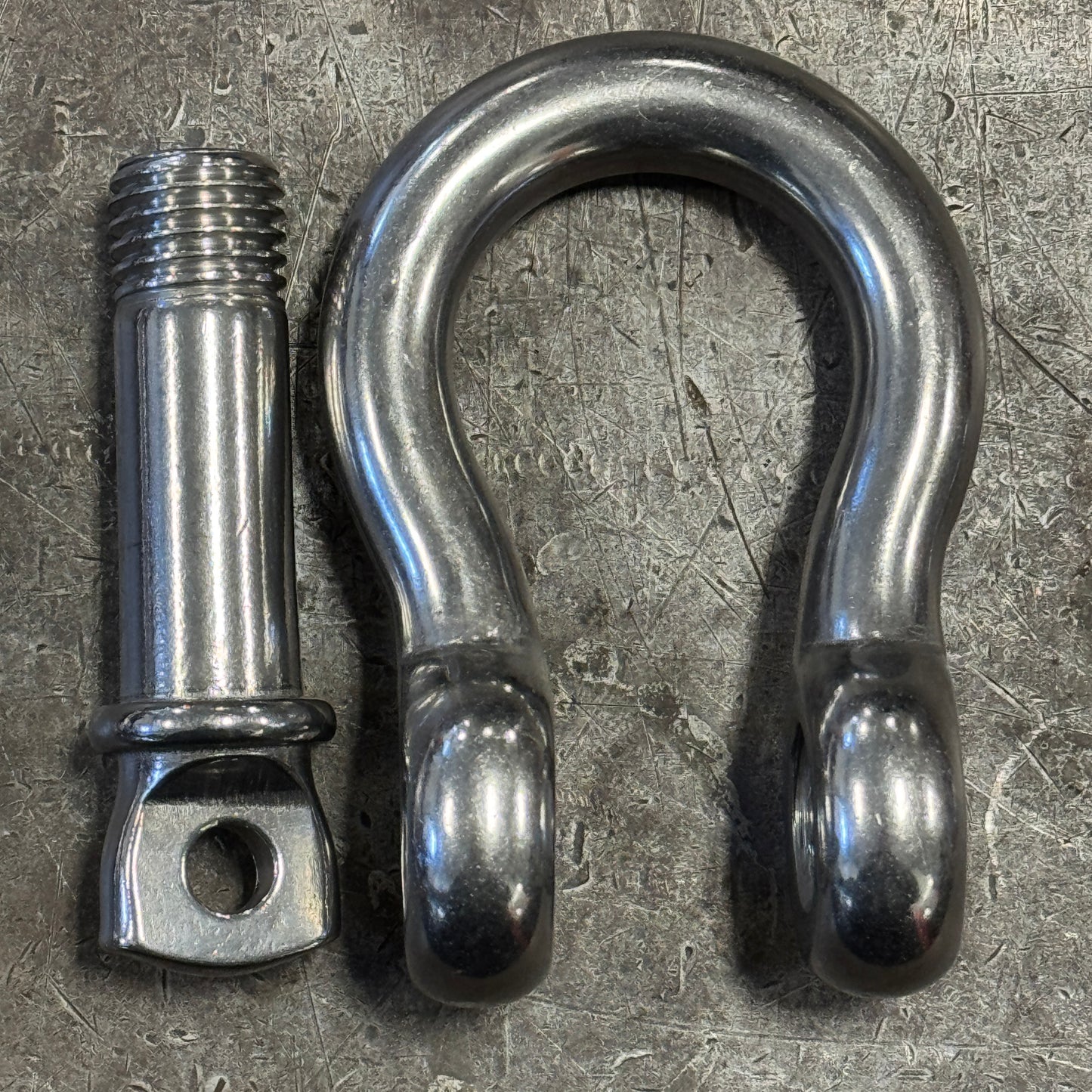 Stainless Steel Anchor Shackle - 1.5T WLL - 7/16" Screw Pin